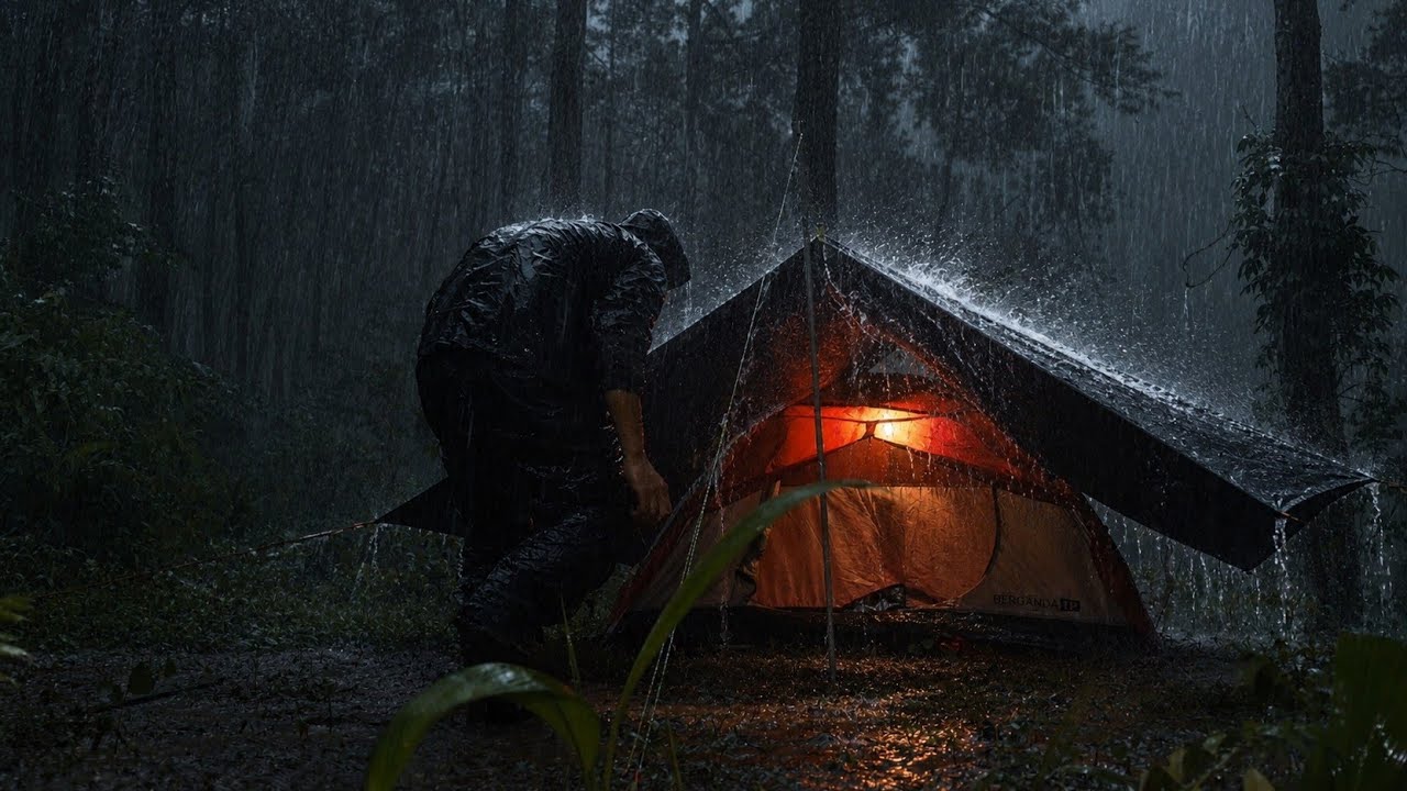 Very Heavy Rain on a Camping Tent | Extreme Rain Sounds