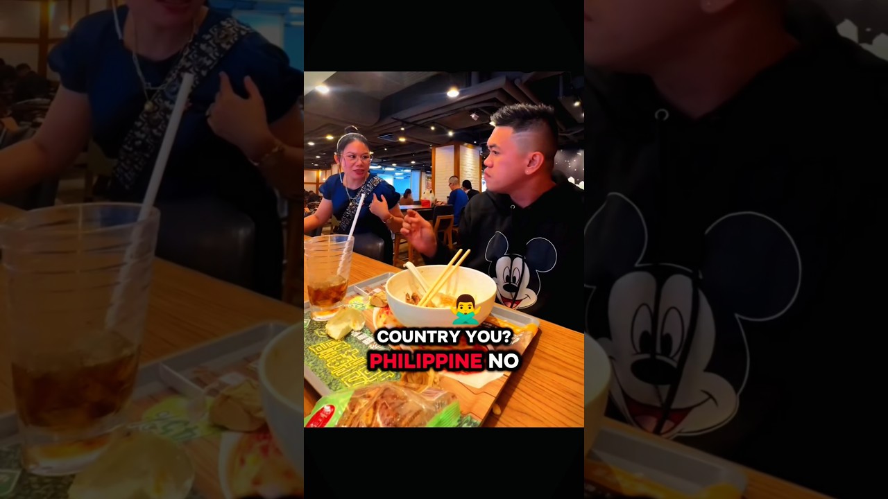 This Filipino Worker in Abroad meets an unexpected stranger while eating.