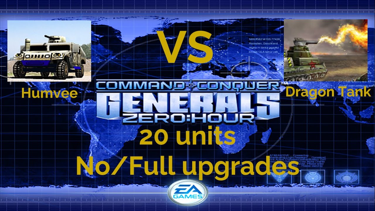 Command and Conquer Generals ZeroHour 20 Humvees VS Dragon Tanks