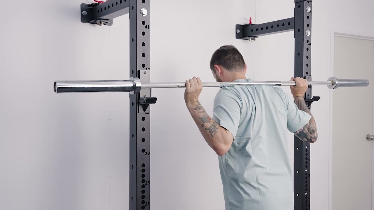Foldable Wall-Mounted Squat Rack | Heavy-Duty 75x75mm Steel Power Rack for Home Gyms
