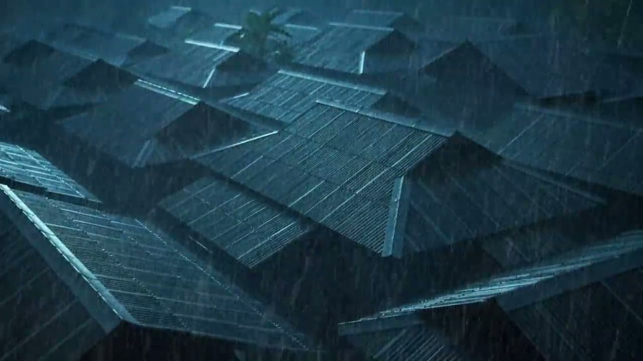 No Ads Rain Sounds for Sleeping - ASMR Crushing Rain On Tin Roof to Shut Down Anxiety