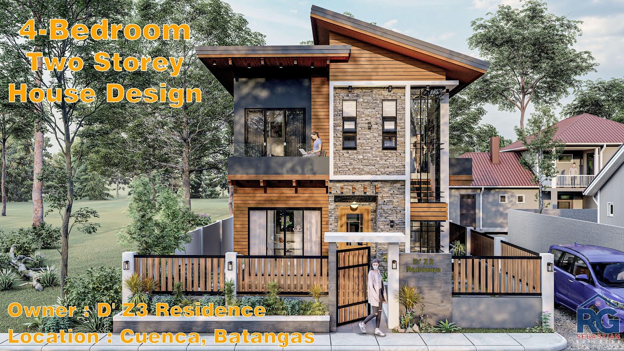 4-Bedroom Two Storey House Design ( floor area140 sq.m)