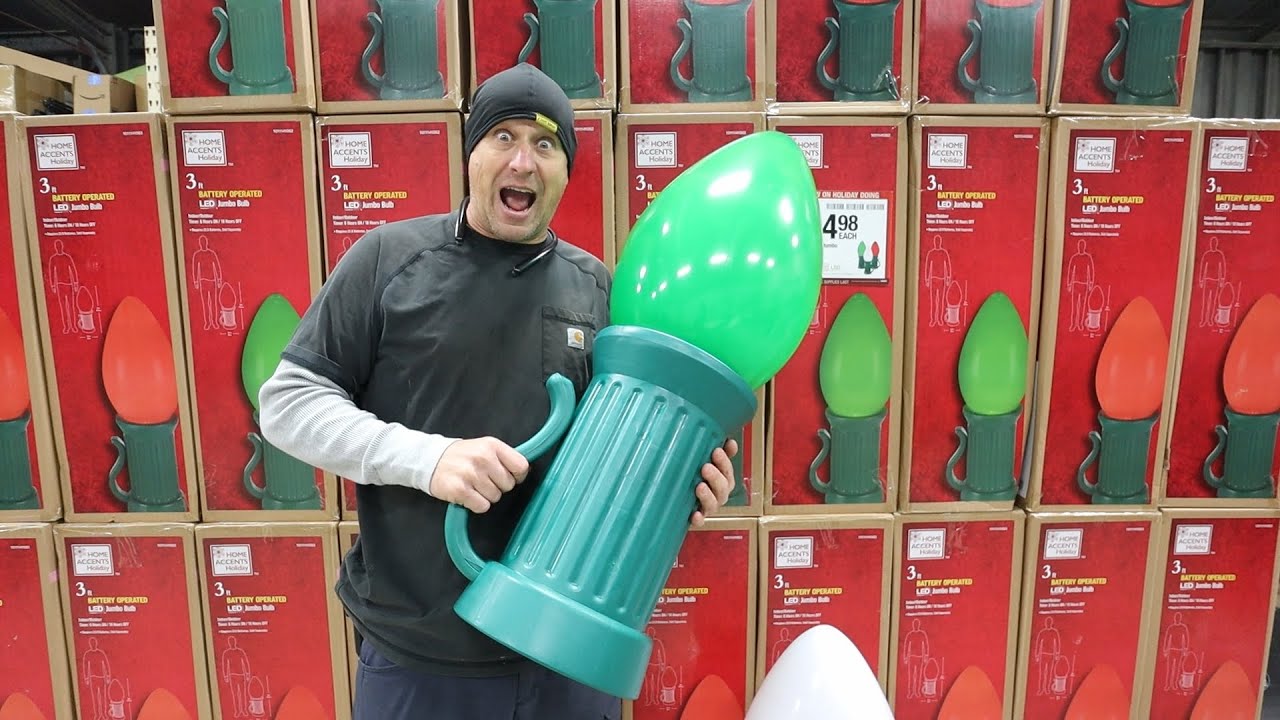 Гигантская рождественская лампочка из Home Depot 2024 года! Модифицируйте на 120 В с помощью шнур...
