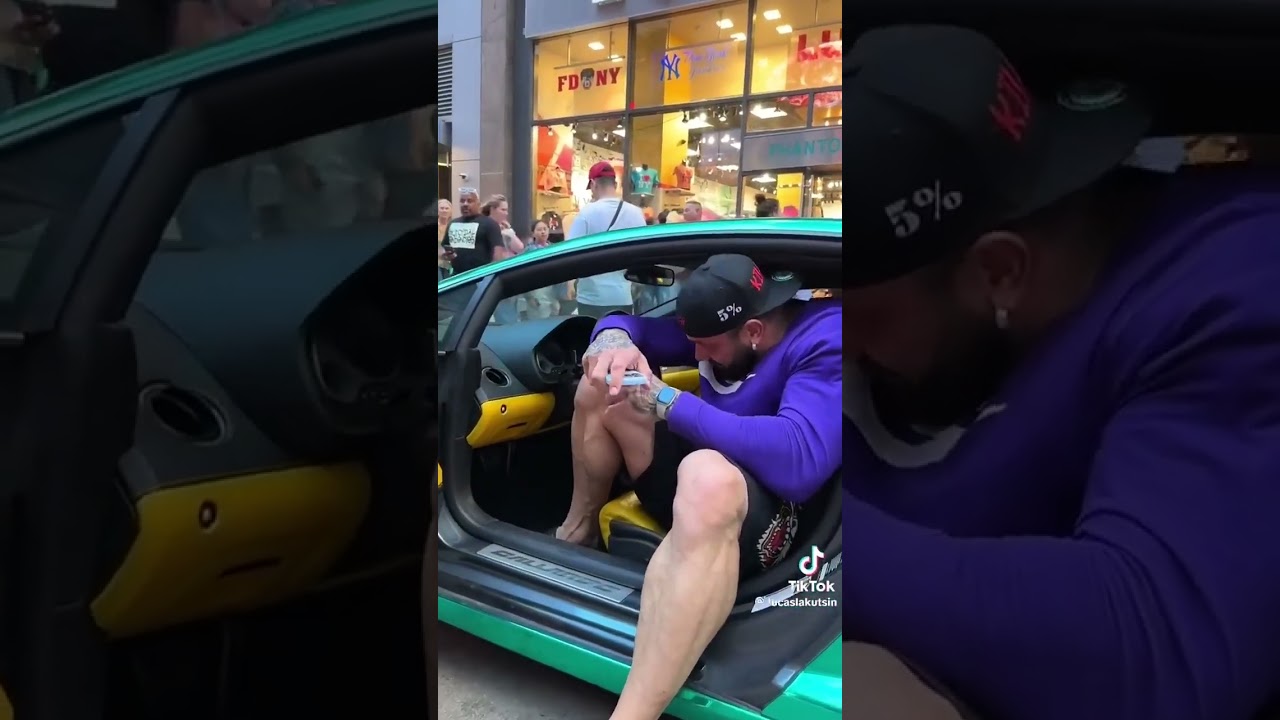 tall man in Lamborghini #memes #millionaire #car #lamborghini
