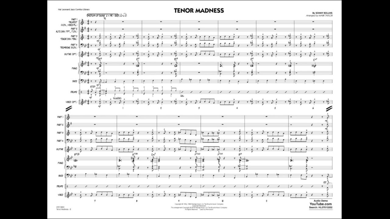 Tenor Madness by Sonny Rollins/arr. Mark Taylor