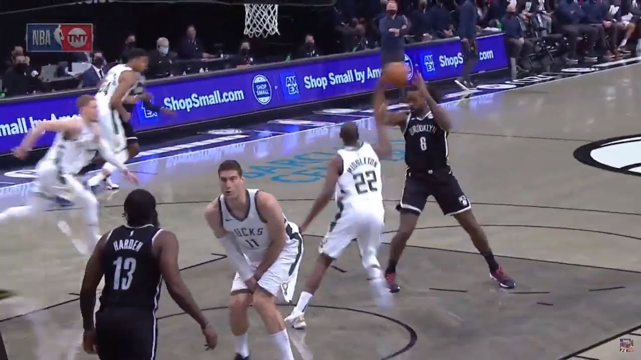 Brook Lopez Doesn't Play Defense & Laughs After James Harden Passes Between His Legs | Nets vs Bucks