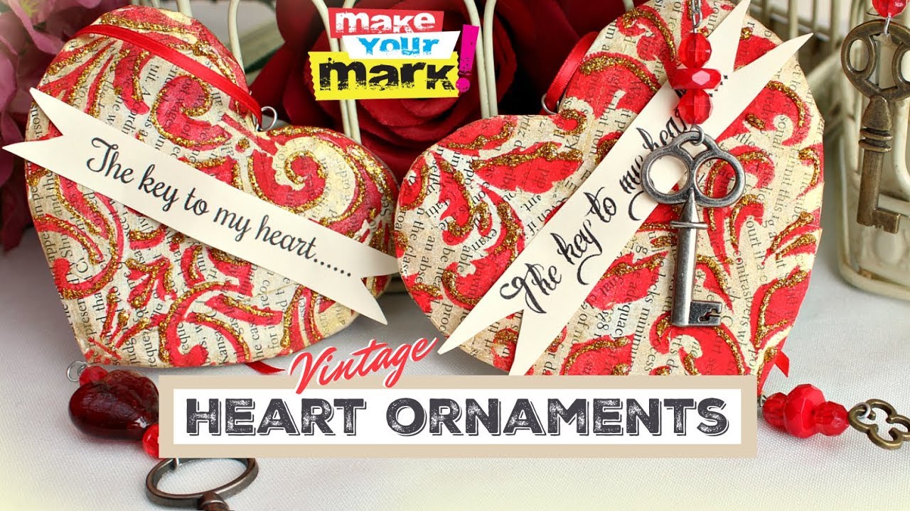 Vintage Heart Valentine Ornaments
