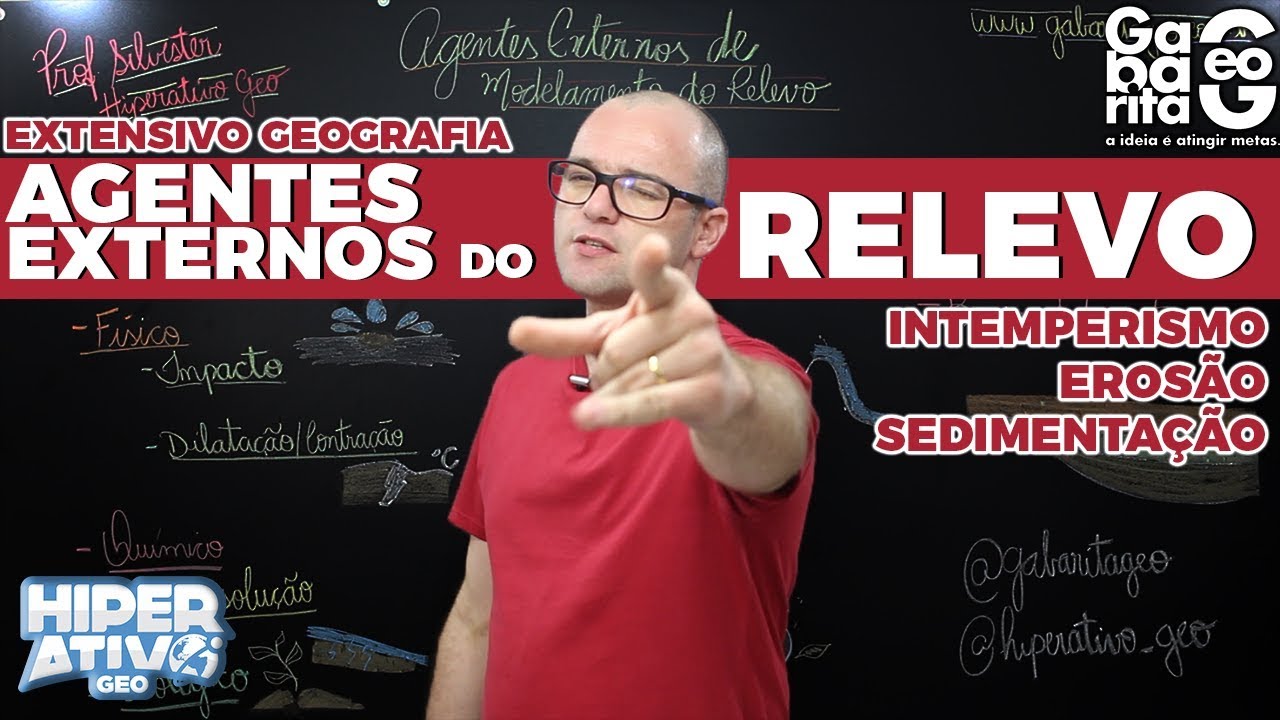 Geografia pro ENEM - Agentes Externos (exógenos) Modeladores do Relevo - Resumo erosão