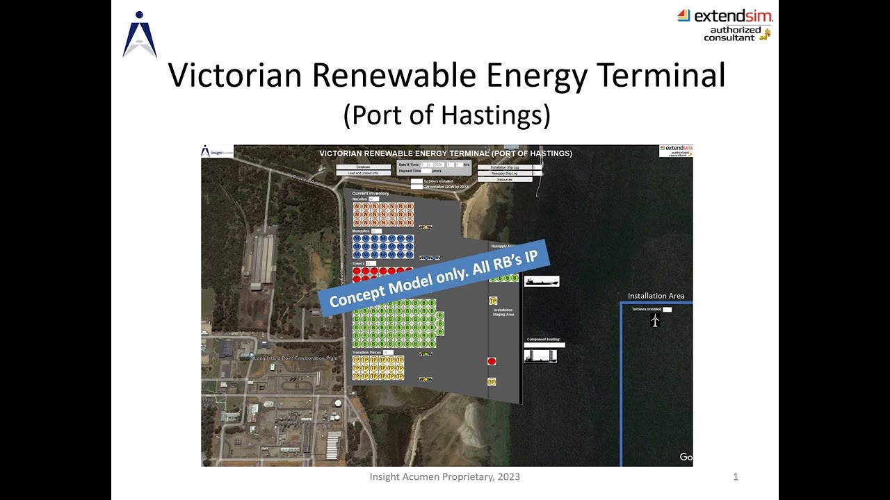 Simulation of Victorian Renewable Energy Terminal (Port of Hastings) using ExtendSim