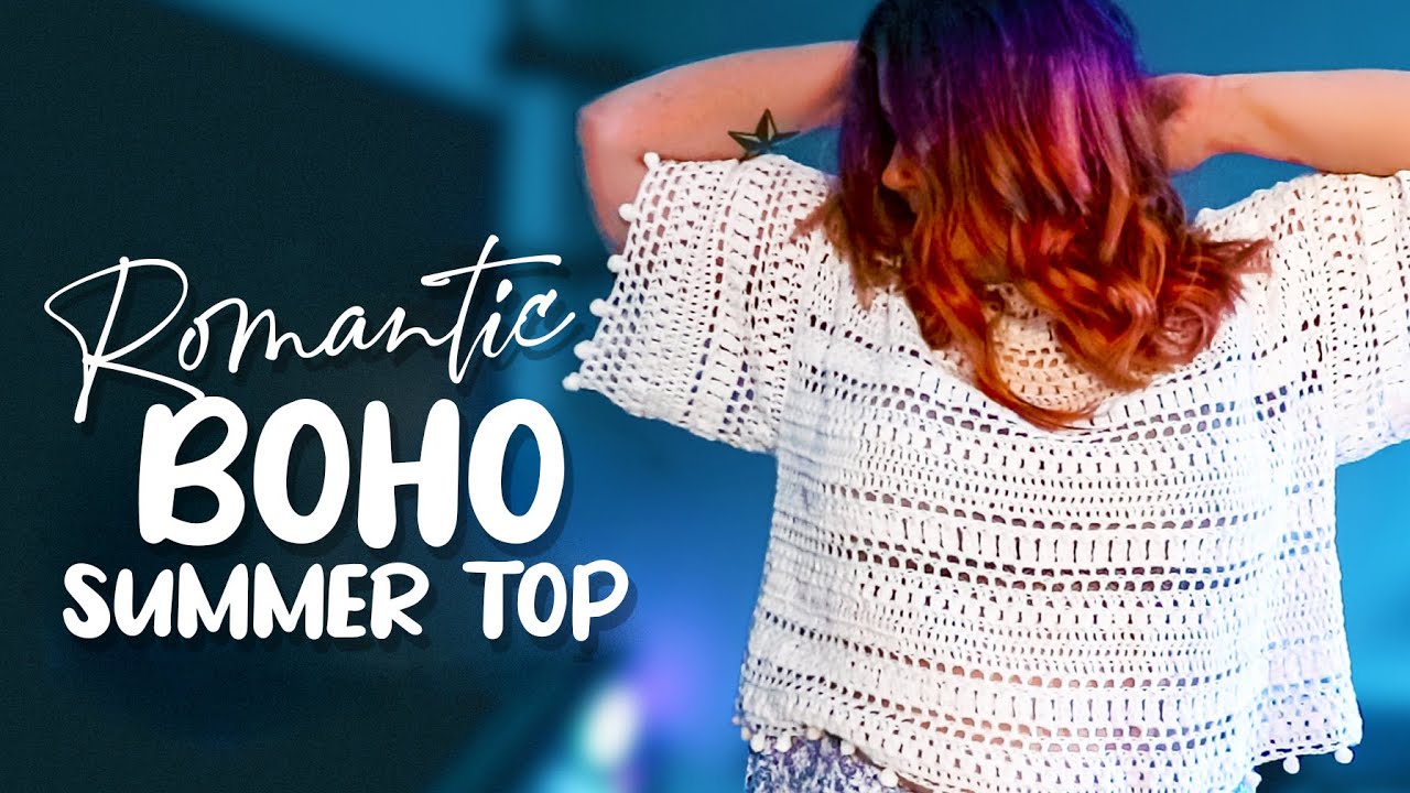 Crochet White Boho Summer Crop Top | Free Crochet Pattern