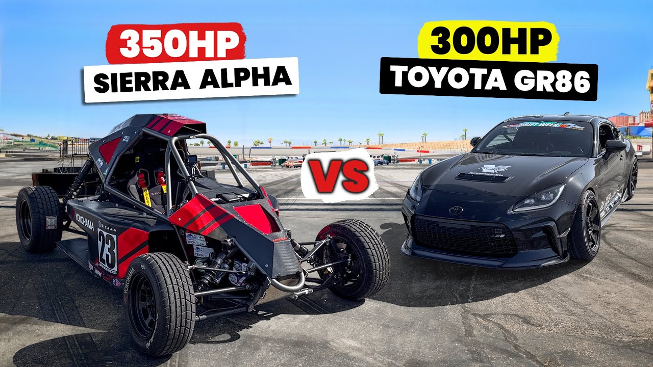 300-сильный GR86 с турбонаддувом против 350-сильного Sierra Alpha с двигателем Hayabusa / Gymkhan...