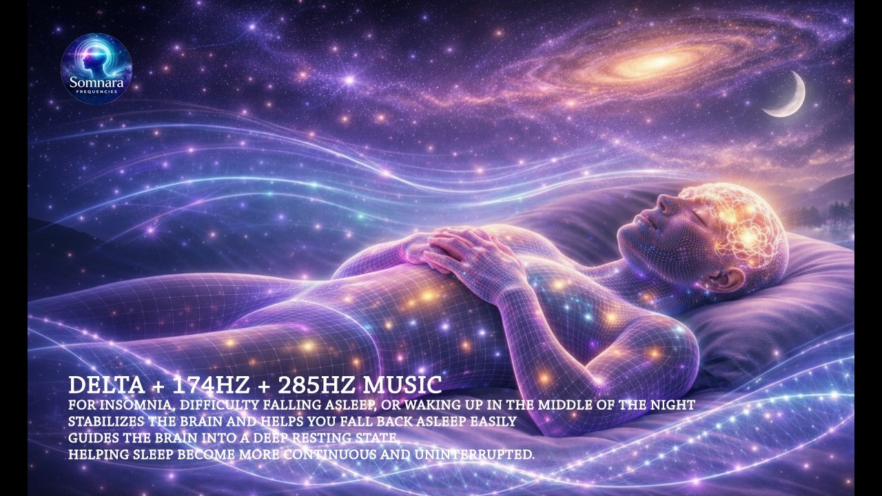 Delta + 174Hz + 285Hz Music | Calm Insomnia & Rest Deeply | Healing Frequencies