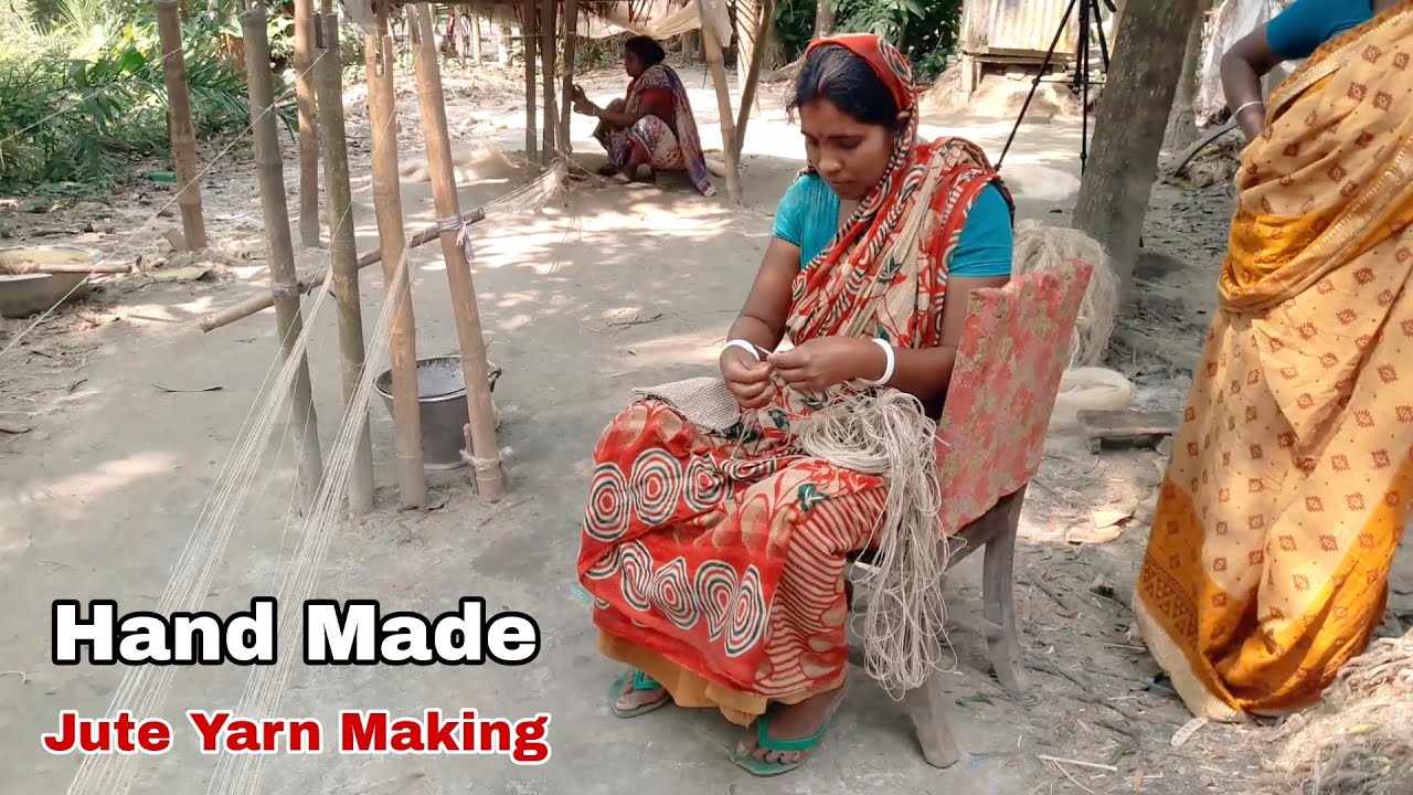Hand made Jute Yarn making process by the village Women// Jute yarn making for Jute Crafting
