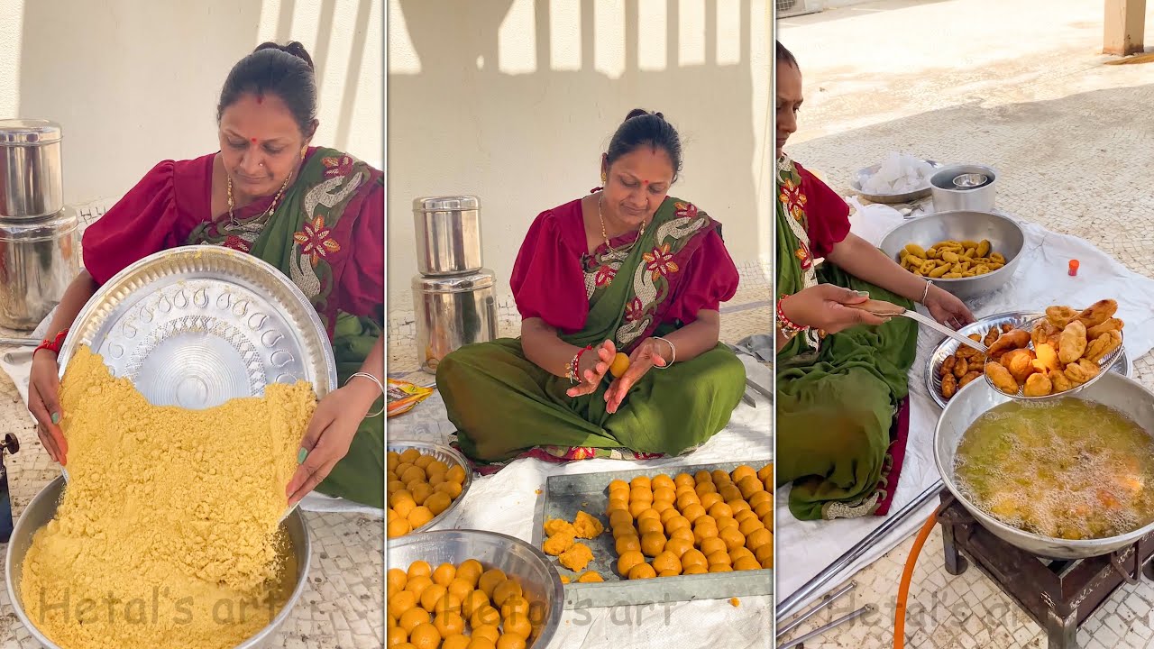 Ladva making - 45 year old mom - Indian sweet dish #ladu #recipe