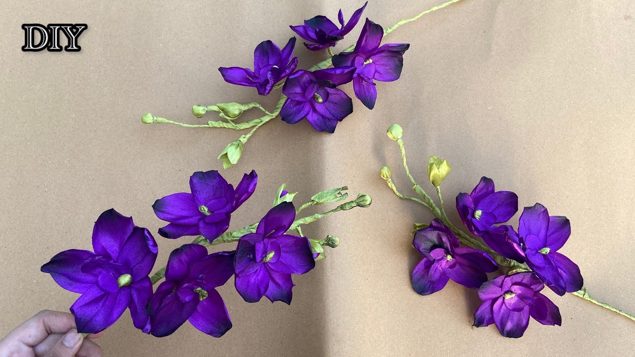 DIY |Orchid Ribbon Flowers |Easy Ribbon flowers |How to make beautiful satin ribbon flowers 