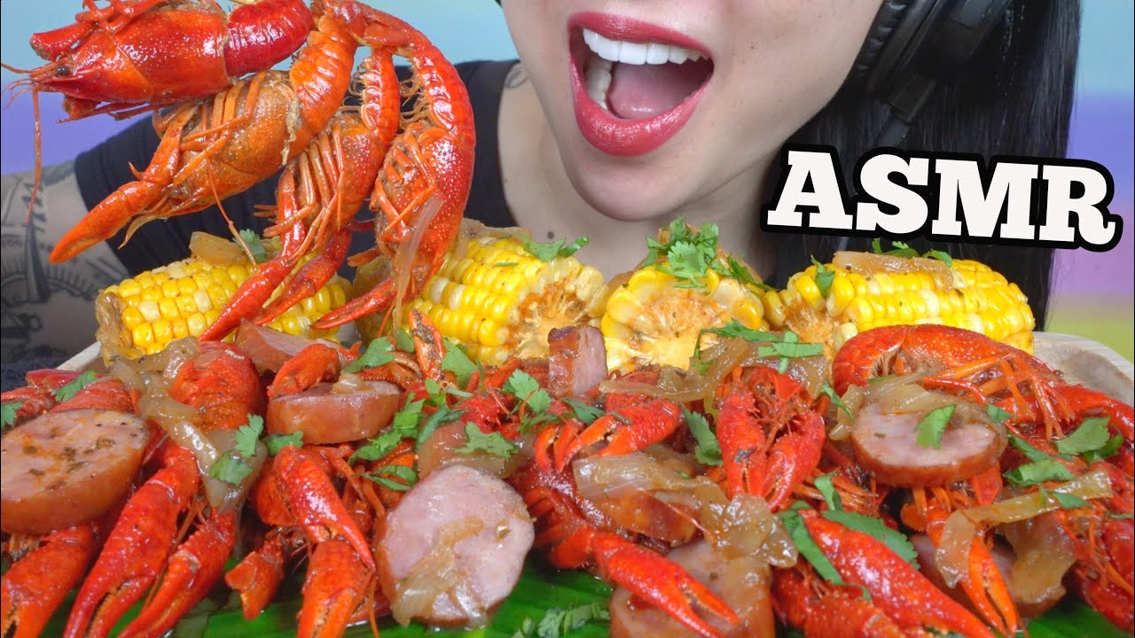 ASMR CRAWFISH CORN BOIL (CRACKLING EATING SOUNDS) LIGHT WHISPERS | SAS-ASMR