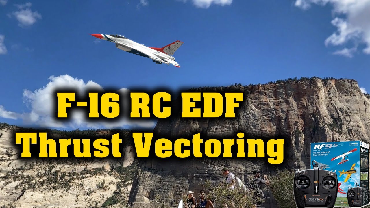 Crazy place to fly! RC f-16 EDF Thrust Vectoring version in RealFlight 9.5s