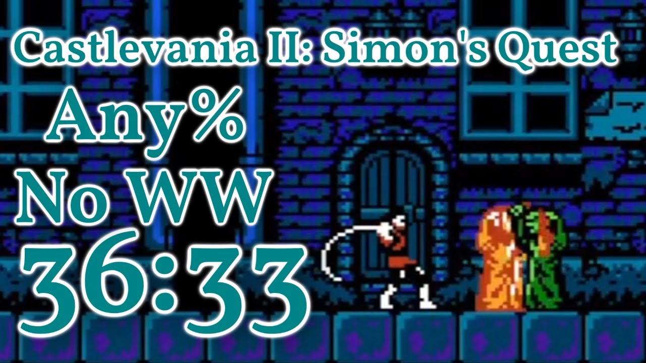 Castlevania II: Simon's Quest Any% No Wrong Warp Speedrun 36:33