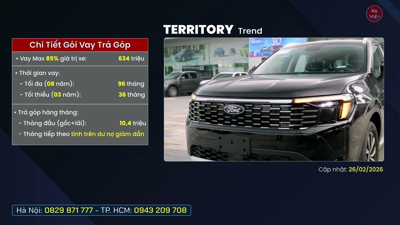 Giá Xe Territory Tháng 02/2026. Giảm Tiền Mặt Khai Xuân, Lăn Bánh & Trả Góp Mới | Xe Việt