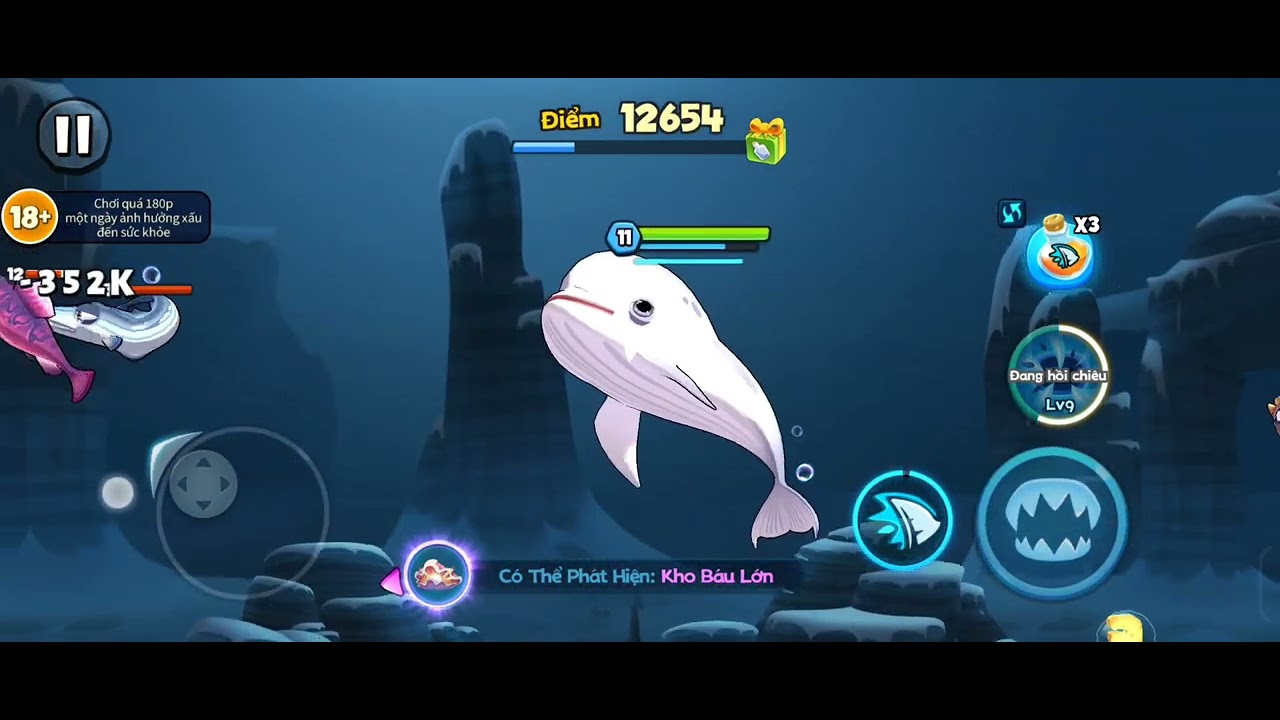 Cá ăn cá Fish Eat Fish: nay tiếp tục chơi 🐟 voi trắng đi đánh boss vòng xoáy + NV event 