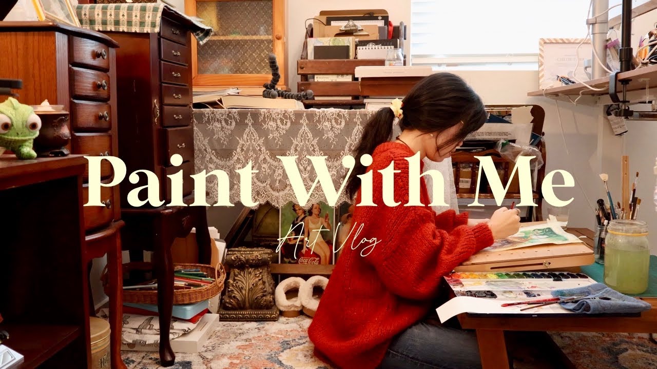Ep.64 | Cozy Art Vlog 🎨🖌️ | Paint With Me | Watercolor Process