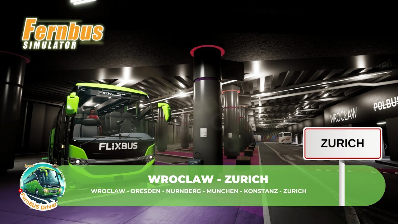 Fernbus Simulator - Real Flixbus Route - Wroclaw to Zurich