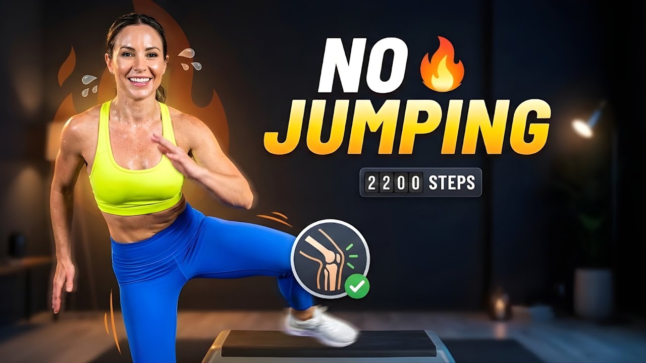 20-Min Fun Step Fat Burn 🔥 | 2200 Steps 🚶 | No Jump, No Squat | Knee-Friendly
