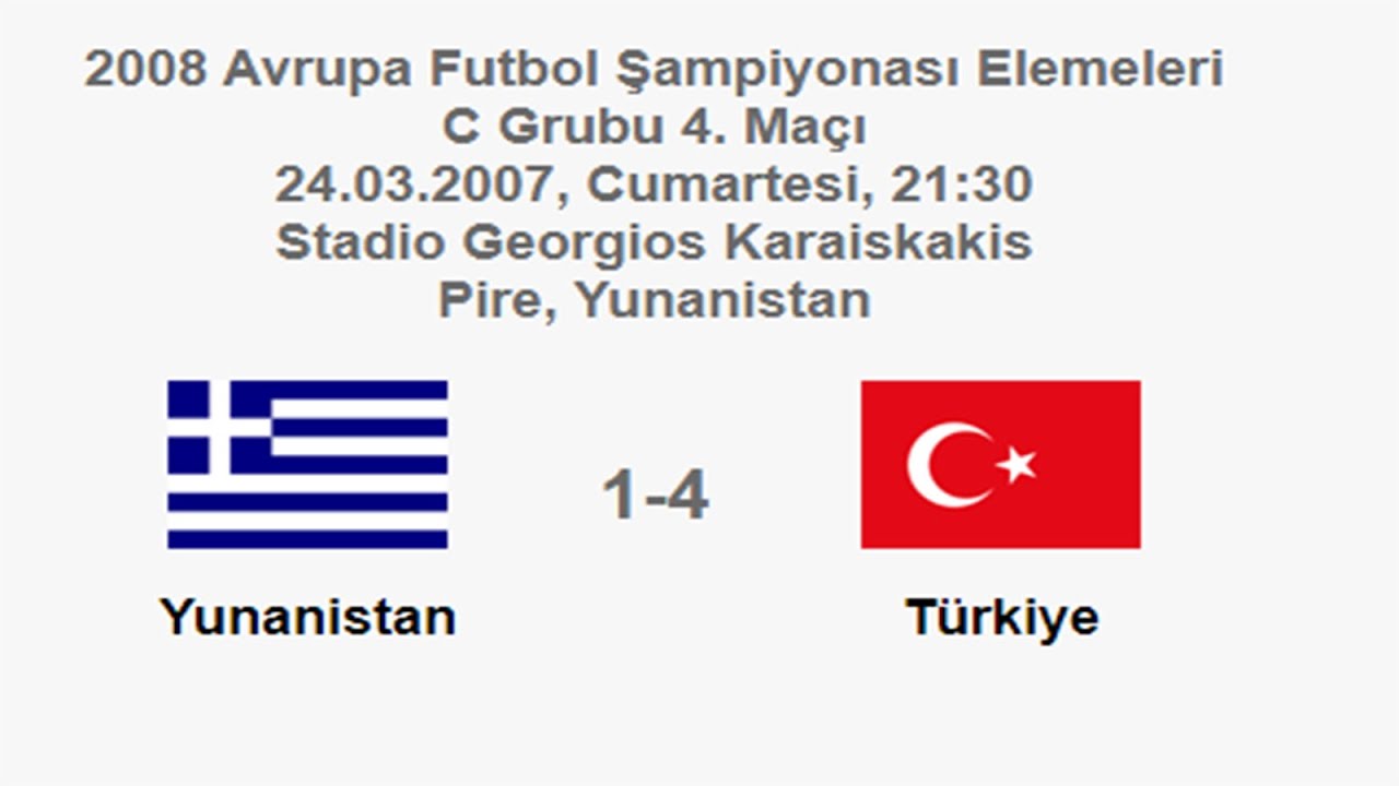 Greece 1-4 Turkey 24.03.2007 - UEFA EURO 2008 Qualifying Round Group C Matchday 4