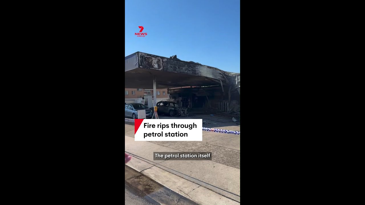 Fire rips through petrol station in Fairfield, Sydney