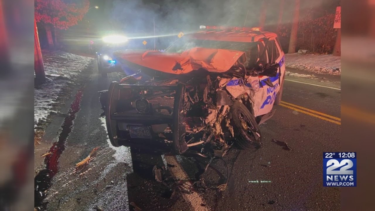 Officer injured after serious crash in Northampton