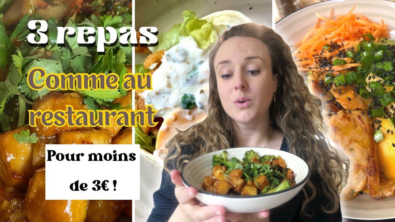 3 RECETTES encore meilleures qu’au restaurant | Crispy Tofu à l’orange | Poké Bowl | Ptit Wrap ranch