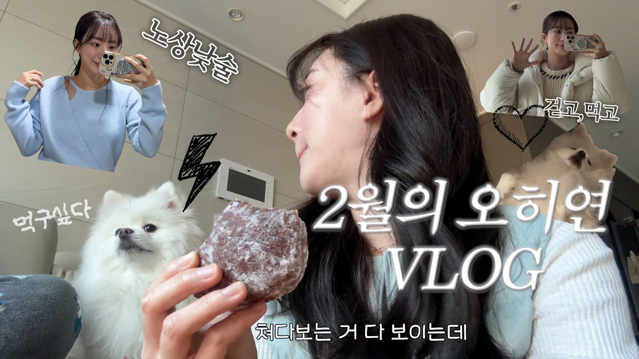 2월 브이로그 / 30대 부부의 평범한 일상 / 걷고 먹기 / 노상낮술/ 강아지 브이로그 /필라테스 시작했어요