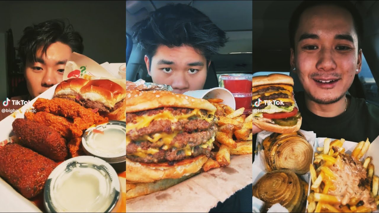 Tiktok Mukbang Compilation | Wingstop, Chipotle, In n out & More!