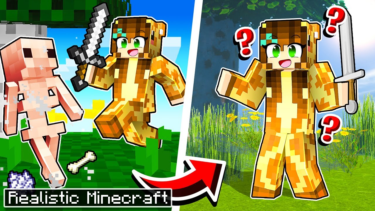 Minecraft but it gets MORE REALISTIC when we kill MOBS