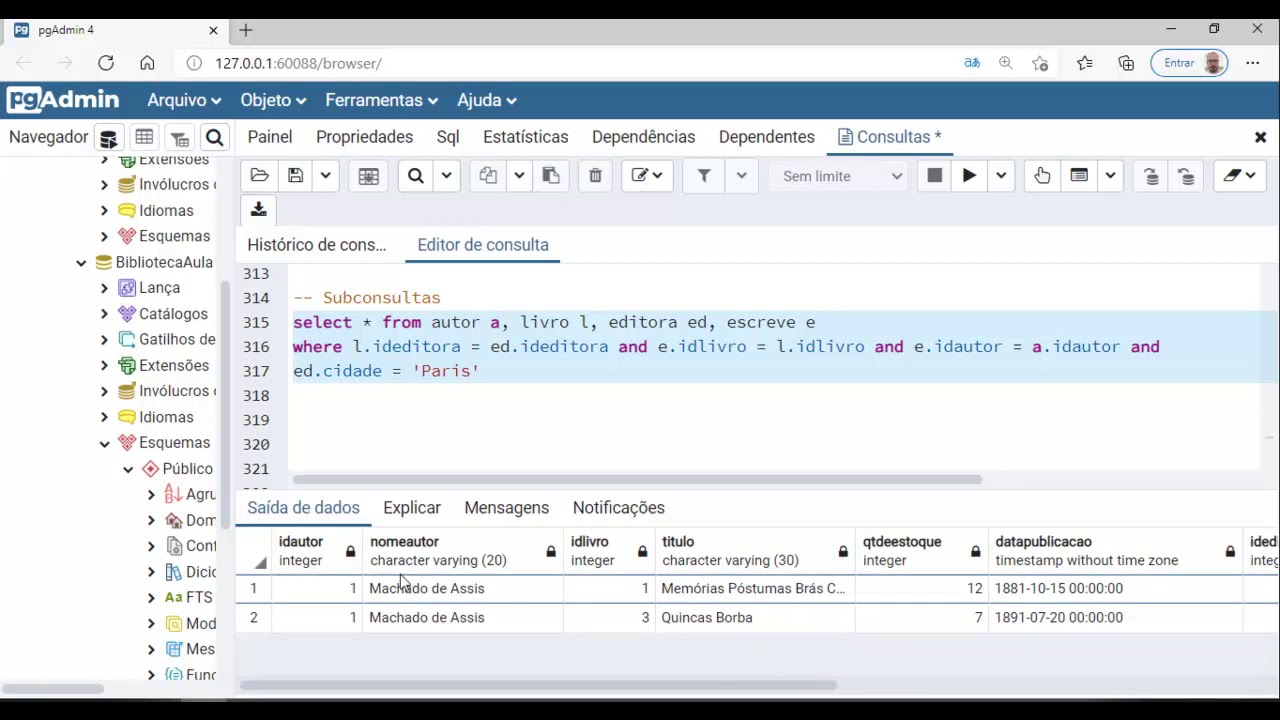 Subconsultas SQL Postgresql