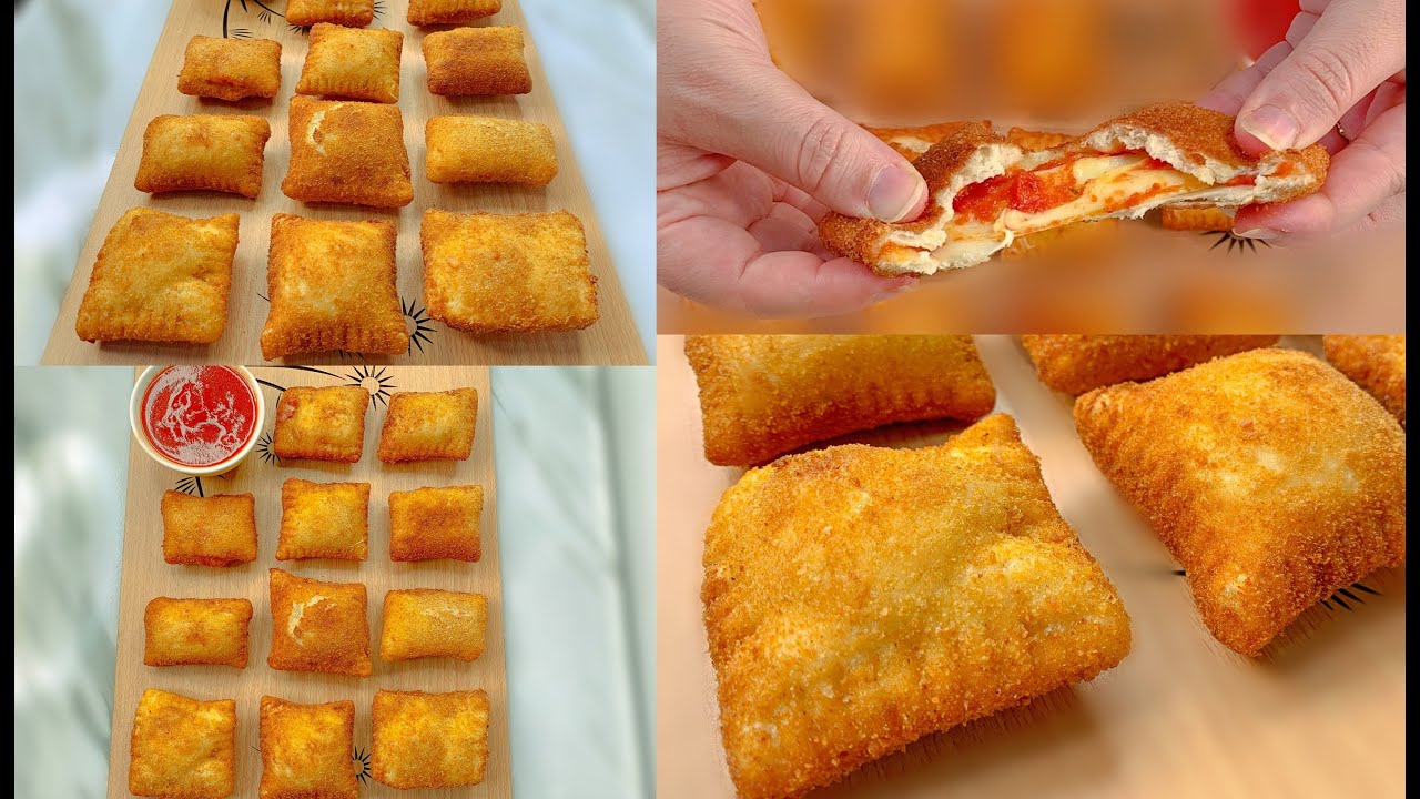 وسادات البيتزا المقلية والمقرمشة | احدث طريقة لعمل البيتزا سوف تدهشك Crispy Fried Pizza Pillows