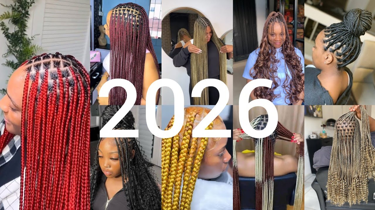 2026 KNOTLESS BOX BRAID HAIRSTYLES/FRENCH CURLS HAIRSTYLES/BOHO KNOTLESS BRAID HAIRSTYLES #VIRAL 