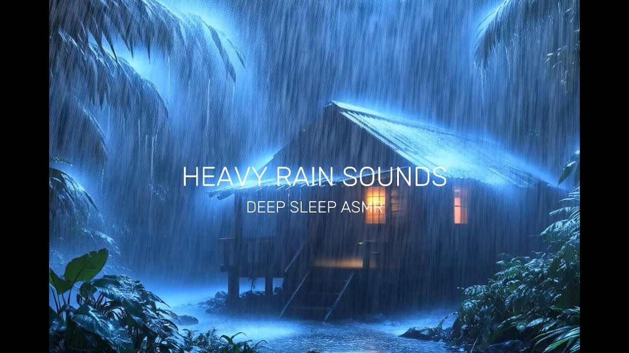 Heavy Rain Sounds for Deep Sleep 🌧️ Dark Night Rain ASMR | Insomnia Relief