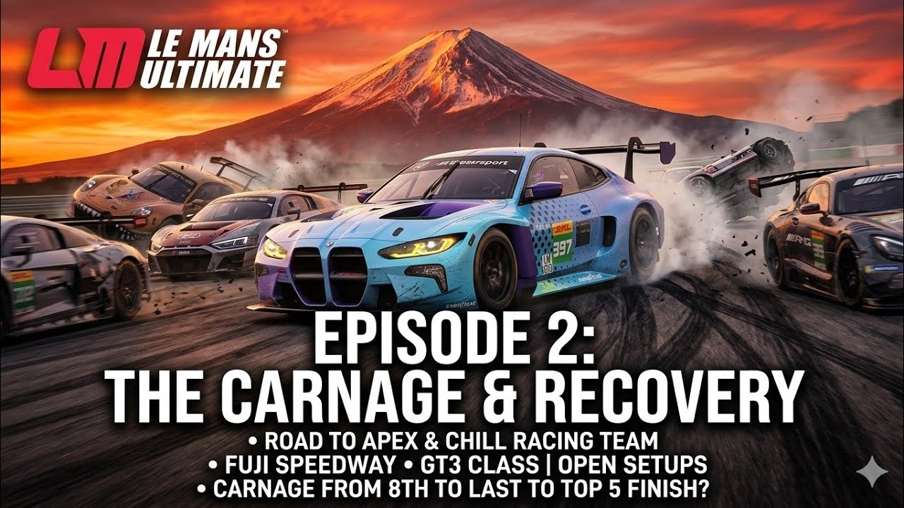 Lmu the road to apex and chill racing team episode 2 weekly ranked race fuji absolutely carnage