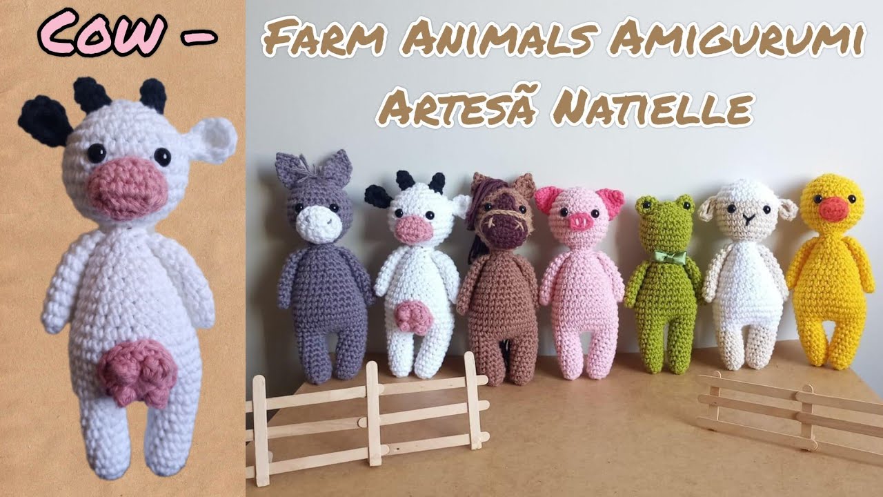 Cow Amigurumi Farm Animals - Artesã Natielle