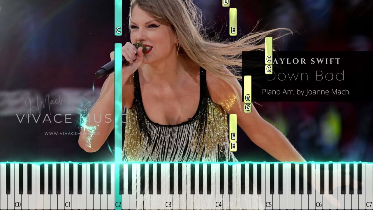 Down Bad - TAYLOR SWIFT | Piano Cover by - Vivace Music | EASY PIANO