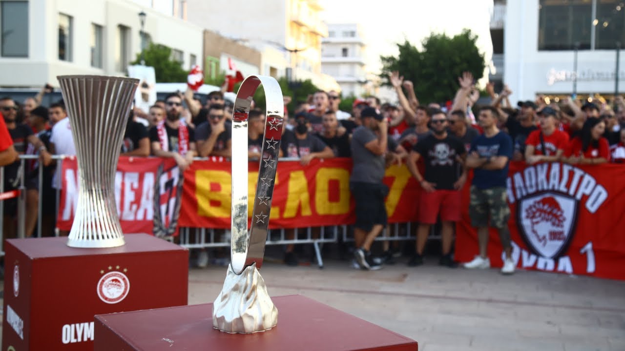 Στην Κόρινθο υποδέχθηκαν τα δύο Ευρωπαϊκά τρόπαια του Ολυμπιακού​!