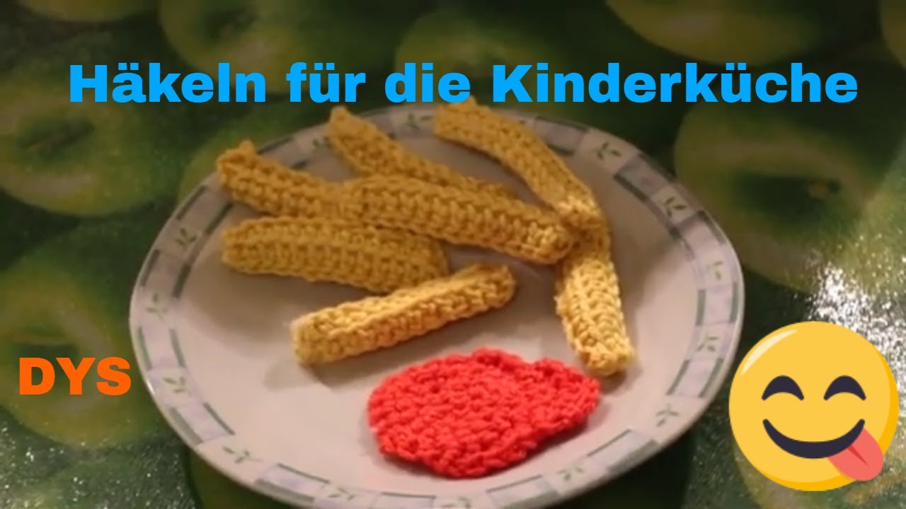 Pommes Frites häkeln für die Kinderküche