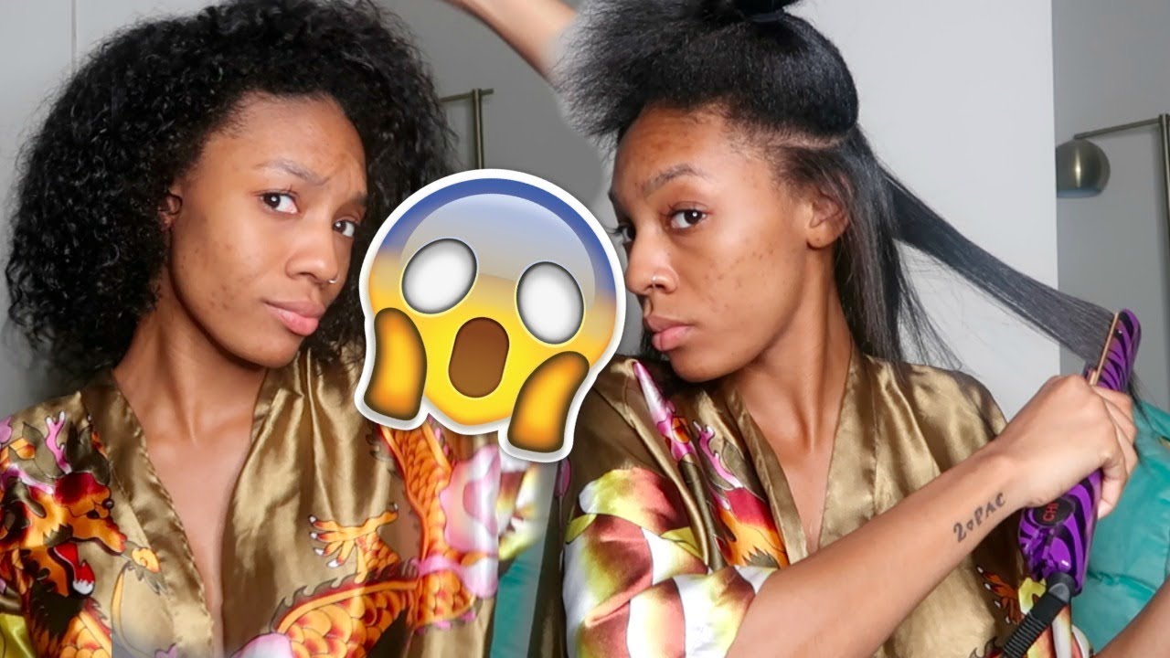 STRAIGHTENING MY REAL HAIR!!! Vlogmas Day 7
