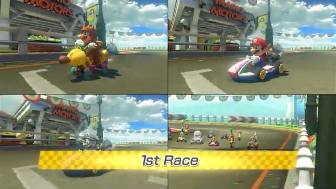 Mario Kart 8 Deluxe | 3 Player | Tanooki Mario vs Mario vs Metal Mario