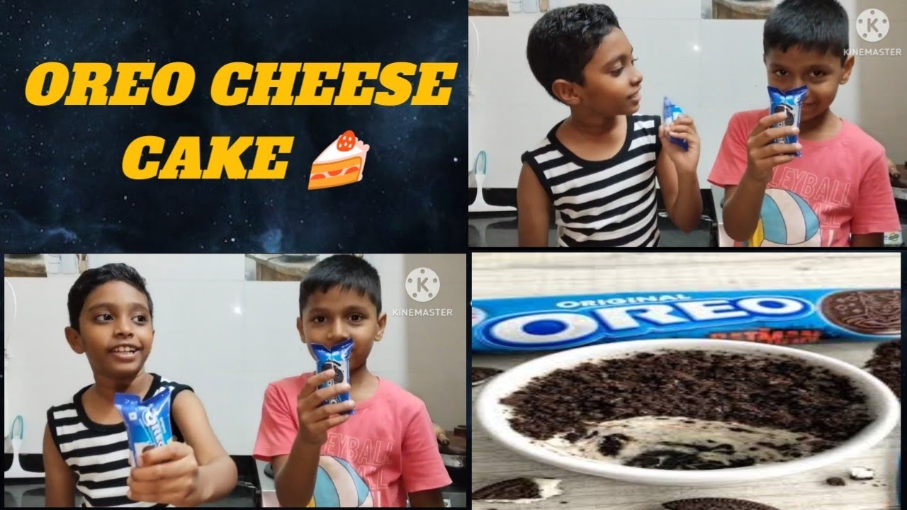 Oreo cheese cake at home with Arnav#food #cooking #kidscookingrecipes 