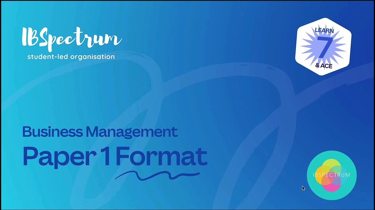 How to get a PERFECT score in your IB Business Management Paper 1