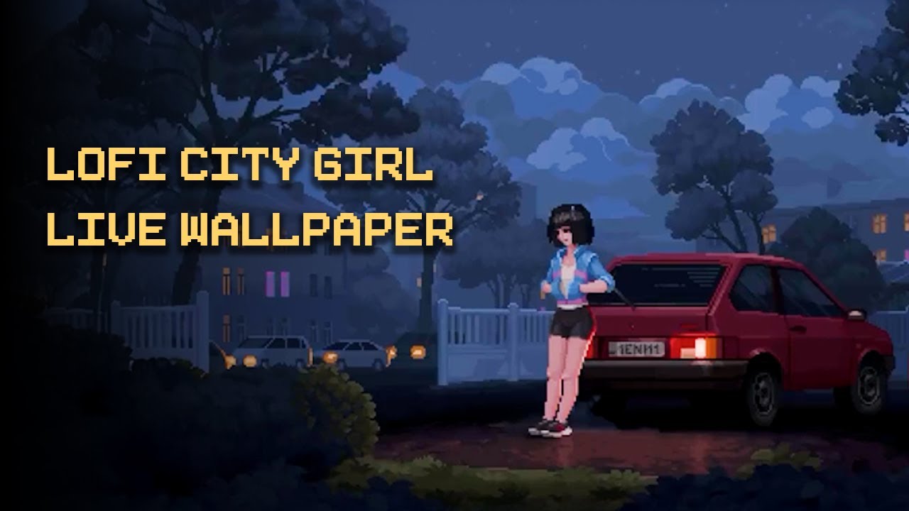 Pixel Art City Night &ndash; Girl, Snow & Lofi Music | Animated LIVE WALLPAPER Loop