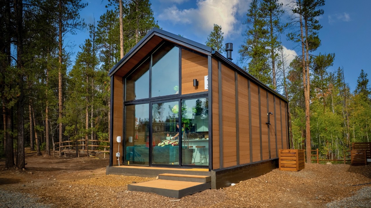 Couple's Modern Tiny House on Foundation - made from Coffee Husks!