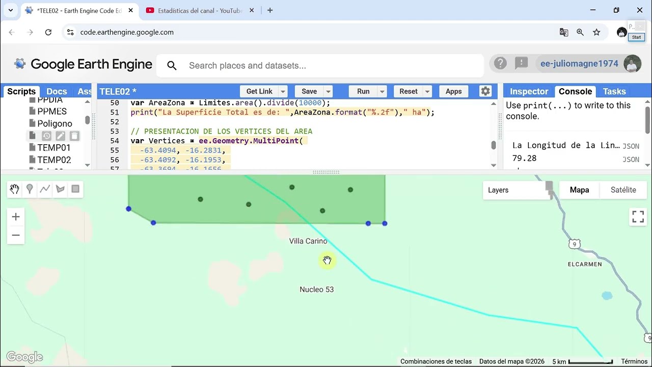 02B GOOGLE EARTH ENGINE - CREACION Y PROCESAMIENTO DE ELEMENTOS VECTORIALES - TELEDETECCION FORESTAL